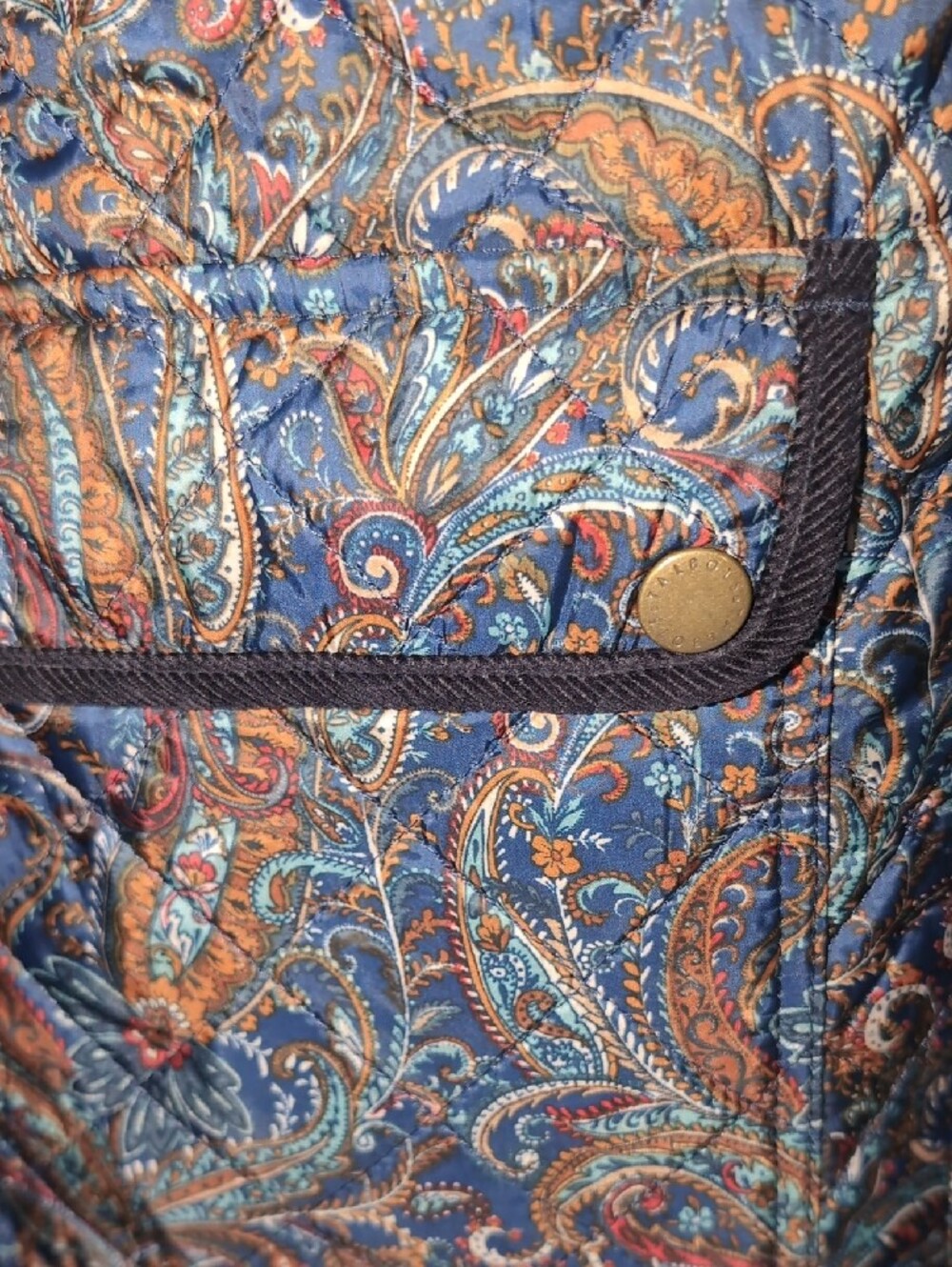 Talbots Paisley Quilted Jacket- Sz XS - Picture 7 of 14